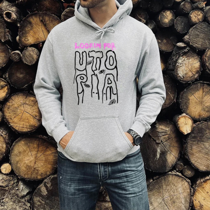 Looking For Utopia Print Casual Hoodie