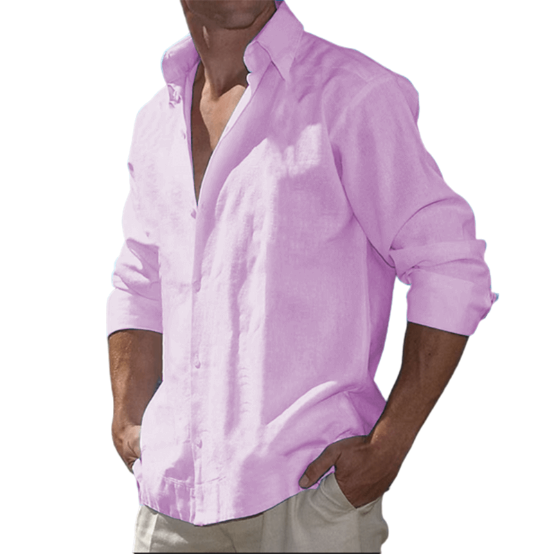 Men's Cotton Casual Long Sleeve Shirt-Buy 2 Free Shipping