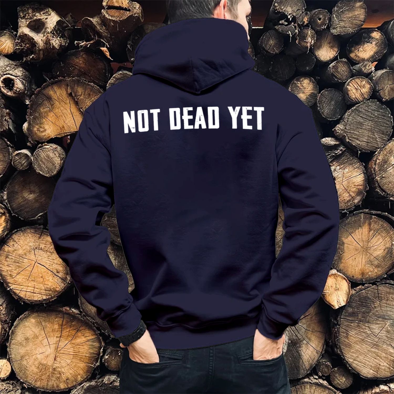 Not Dead Yet Print Casual Hoodie