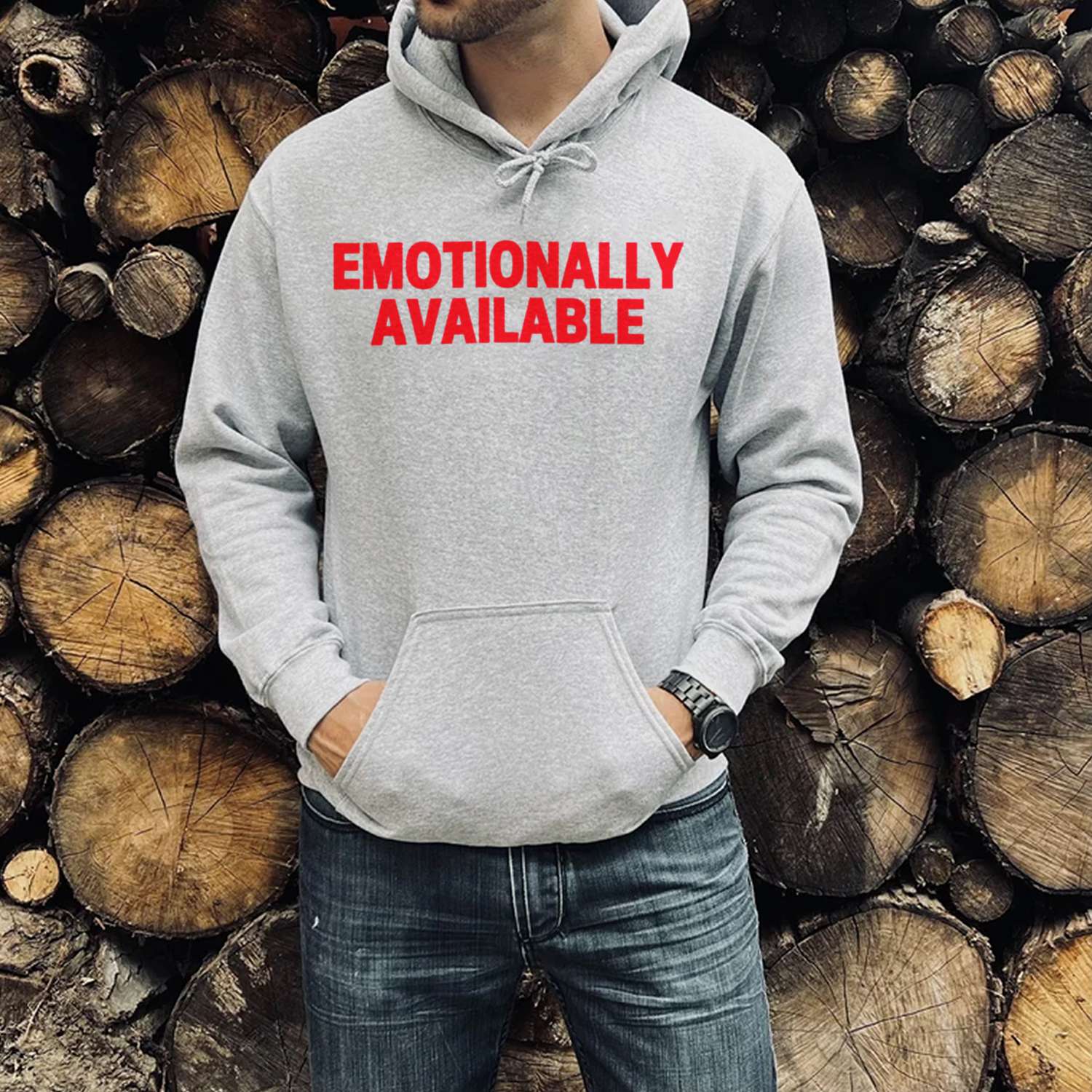 Emotionally Available Print Casual Hoodie