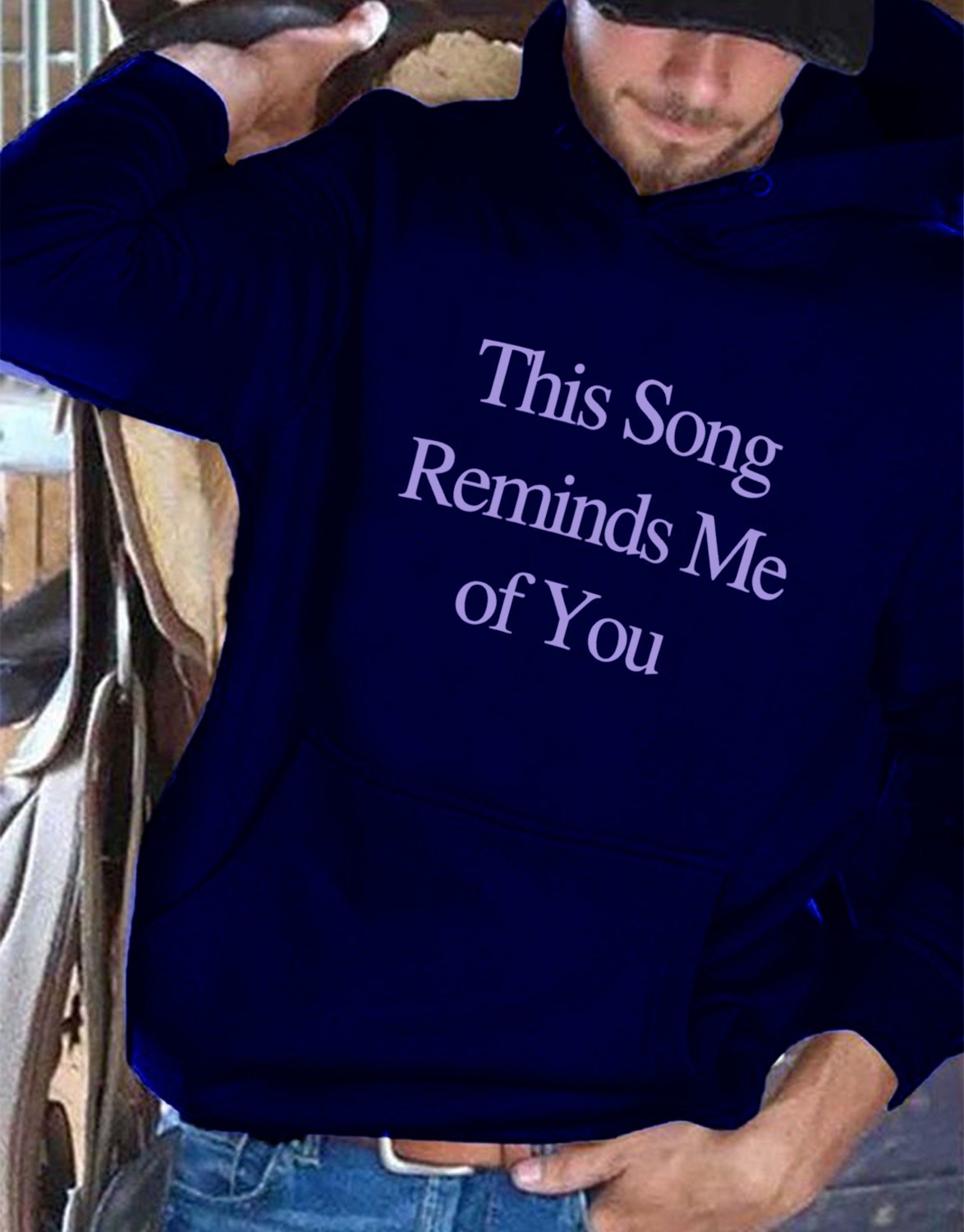 This Song Reminds Me of You Print Casual Hoodie