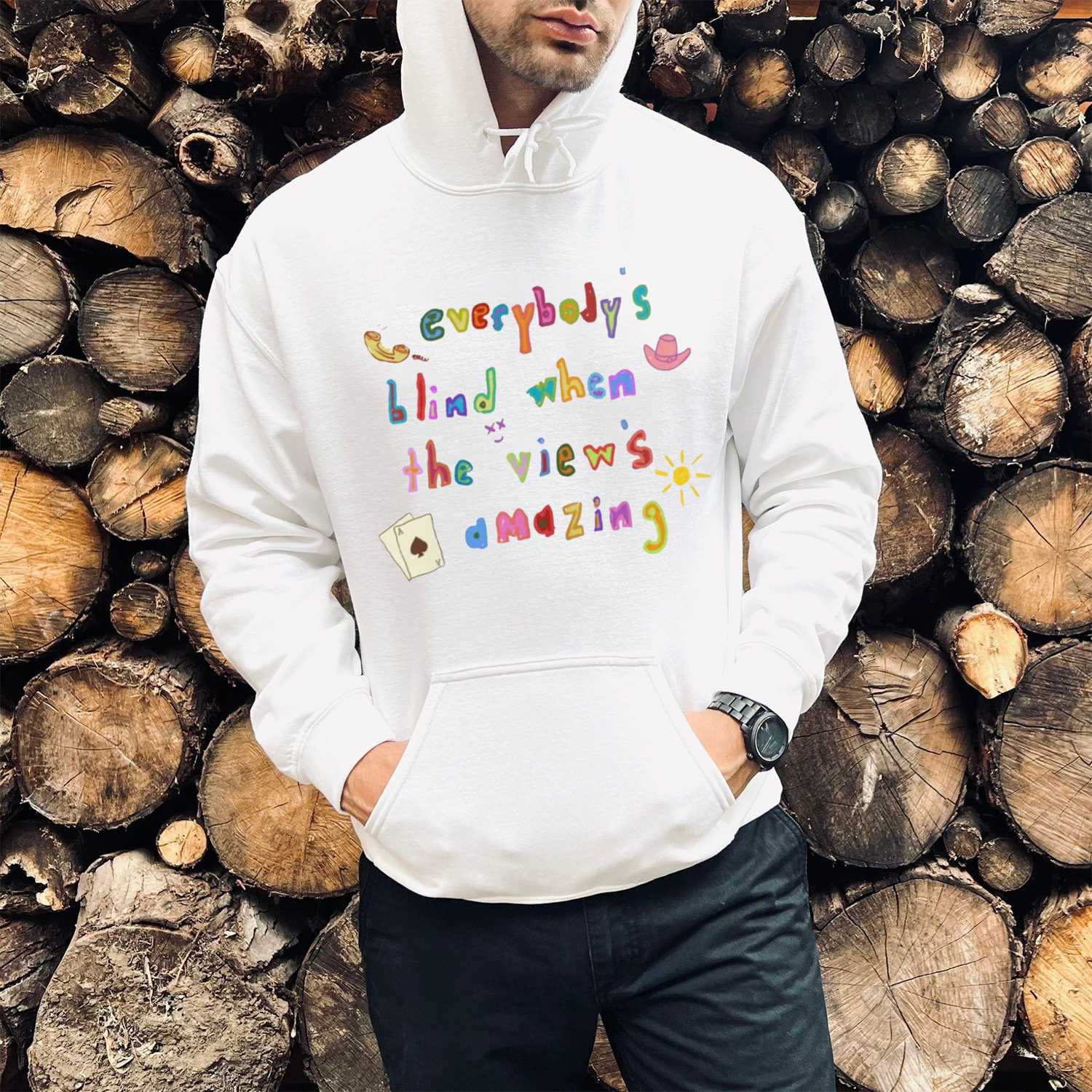 Everybody's Blind When View's Amazing Print Casual Hoodie