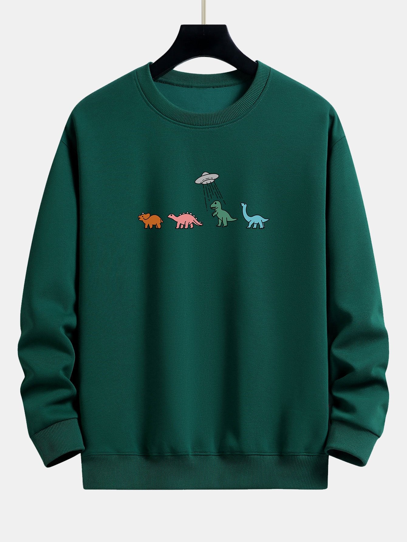 Cartoon Dinosaur Print Relax Fit Sweatshirt
