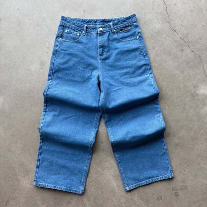 Cartoon embroidered jeans