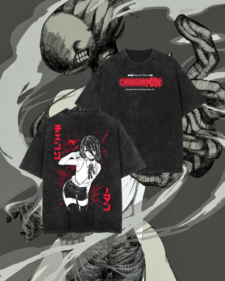 REZE VINTAGE TEE (DOUBLE SIDE) | CHAINSAW MAN