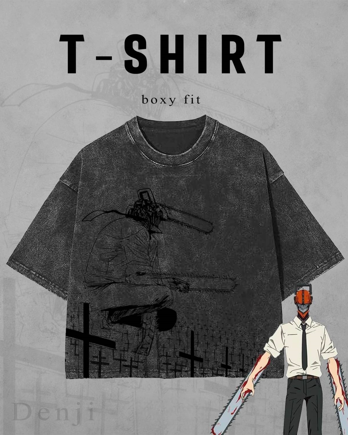 DENJI WASHED TEE | CHAINSAW MAN