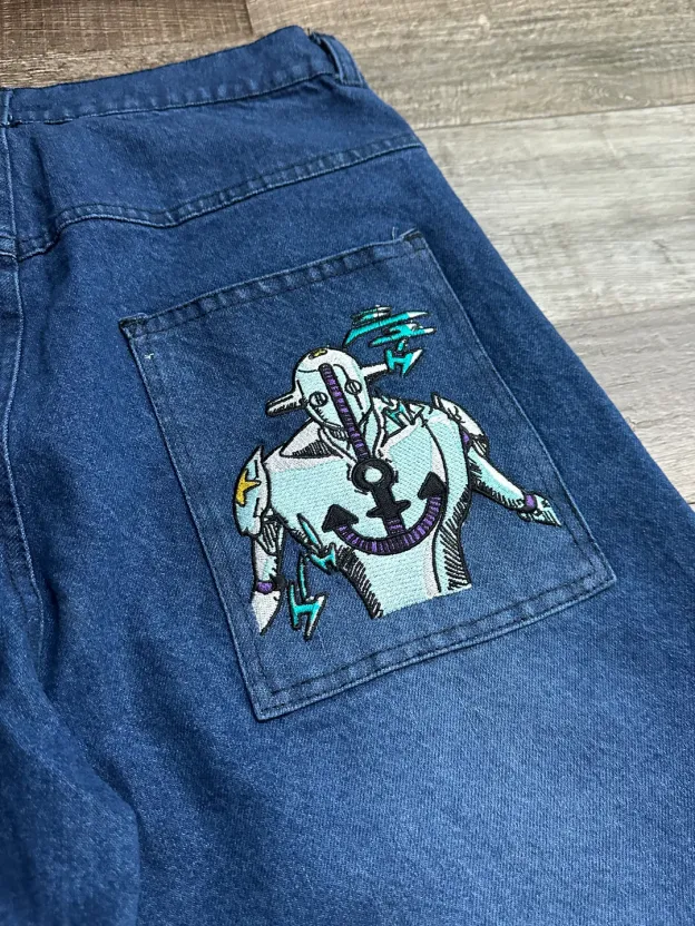 V2 SOFT ＆ WET EMBROIDERED JEANS