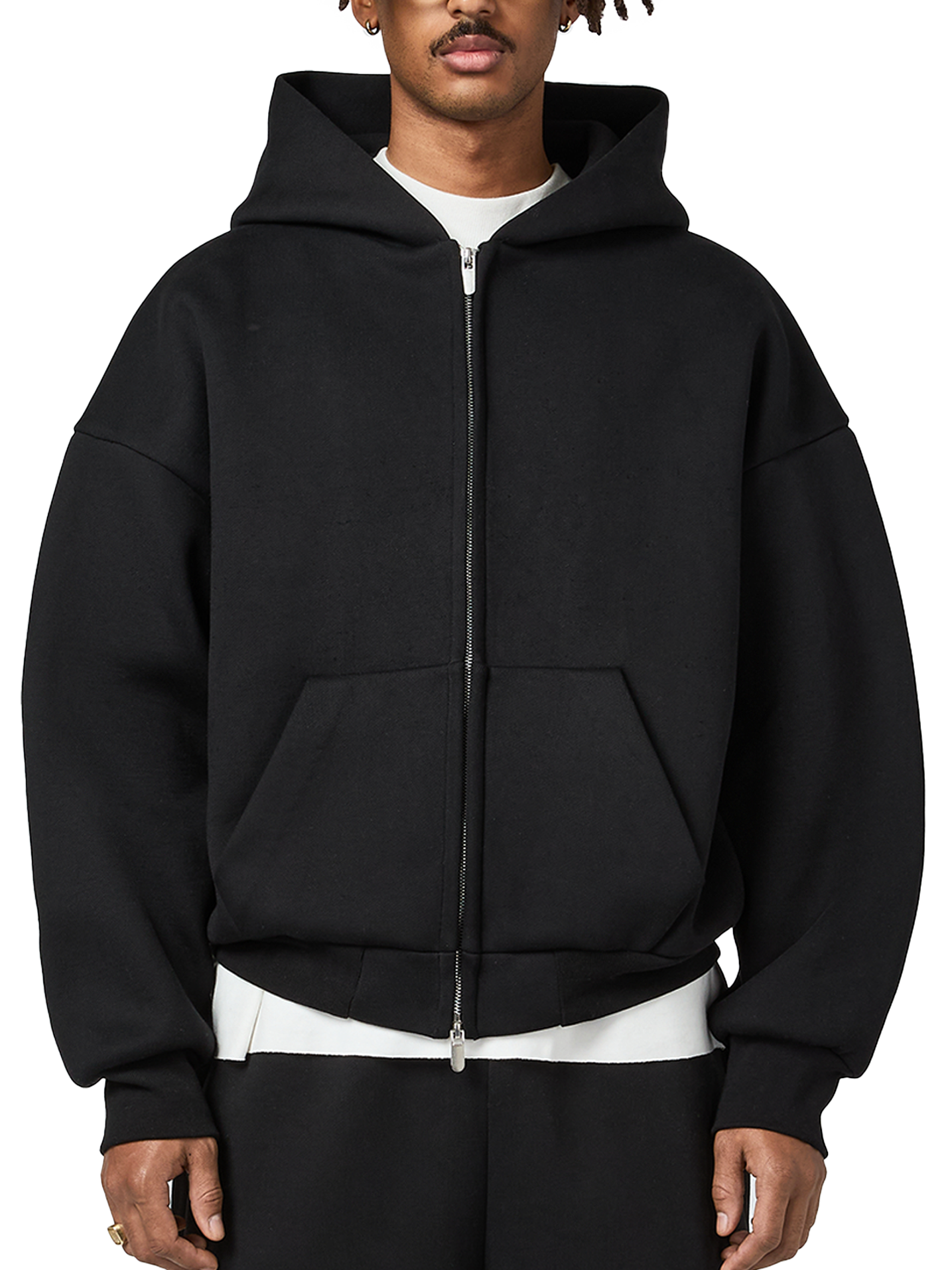 V2 610 GSM MONOCHROME ZIPPED HOODIE