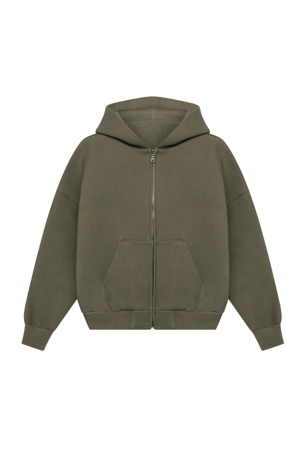 V2 610 GSM MONOCHROME ZIPPED HOODIE
