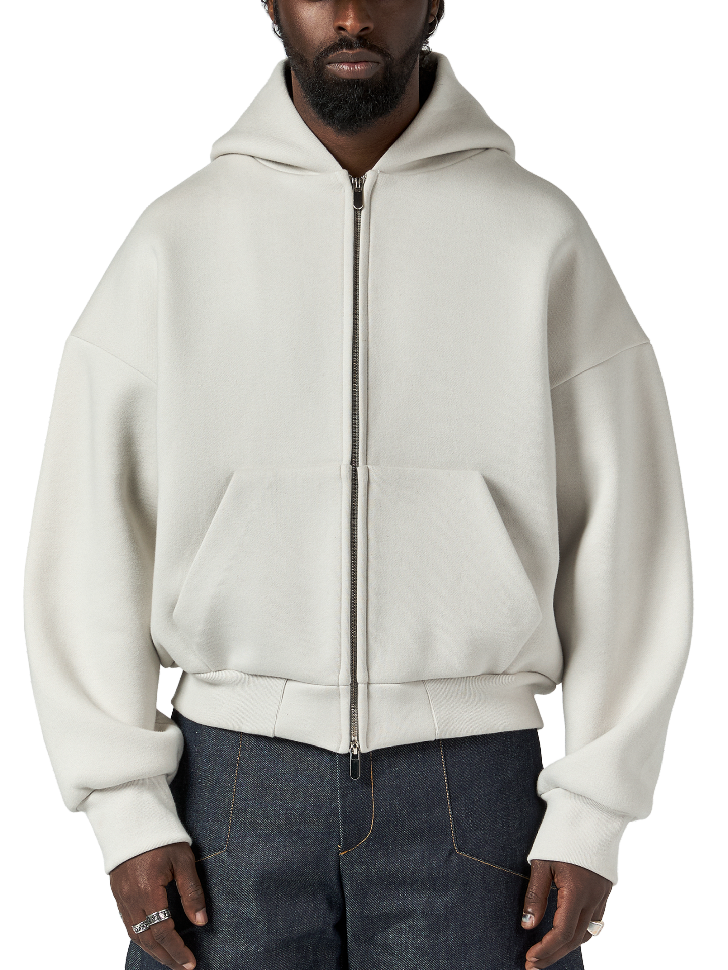 610 GSM MONOCHROME ZIPPED HOODIE