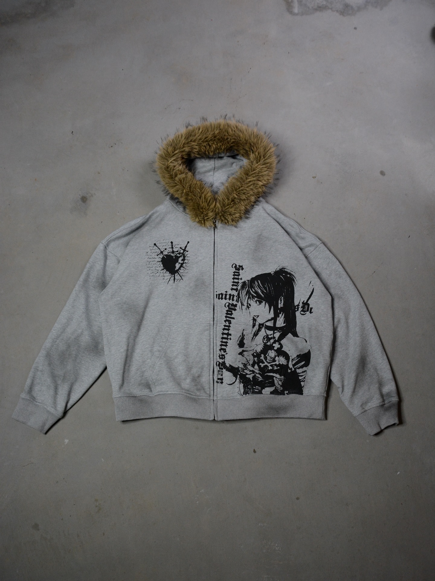 FAUX FUR MISA ZIP UP HOODIE | DEATH NOTE