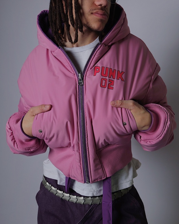 VEGAPUNK REVERSIBLE BOMBER JACKET (PURPLE / PINK) | ONE PIECE