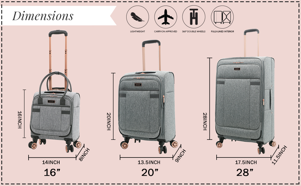 Colecci&oacute;n Hudson, juego de 3 piezas, subasiento, equipaje de mano, facturaci&oacute;n, veliz, viaje, hilanderos