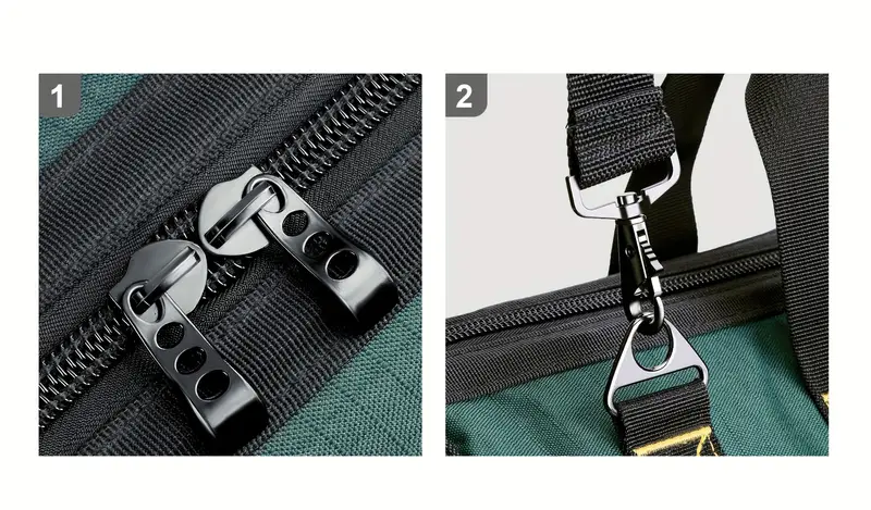 1pc   rolling tool bag with telescoping handle and shoulder strap 22 inch polyester utility organizer no   uncharged without battery green details 1