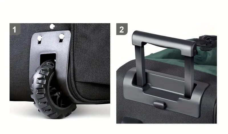 1pc   rolling tool bag with telescoping handle and shoulder strap 22 inch polyester utility organizer no   uncharged without battery green details 3