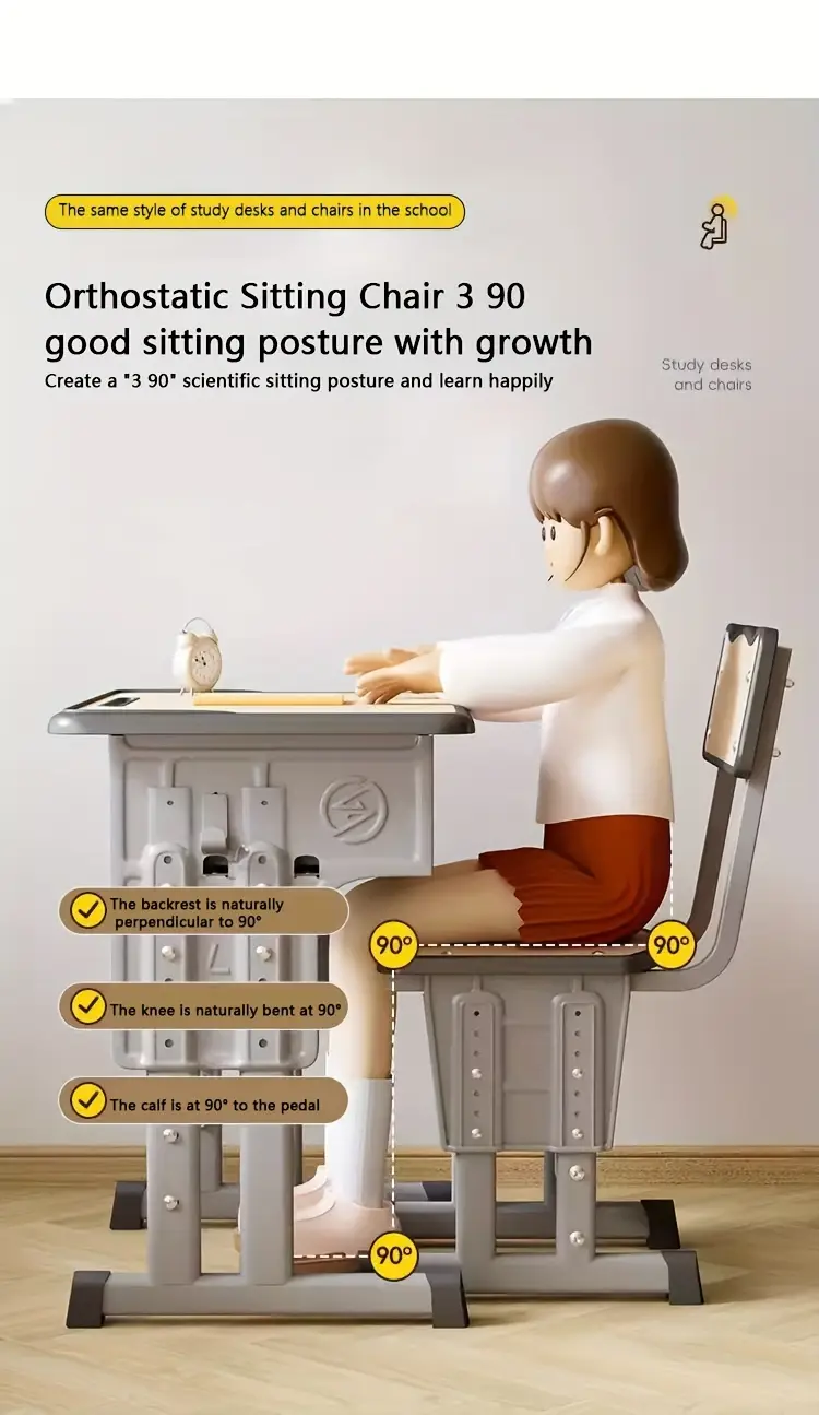 juego de escritorio y silla para niños detalles 1