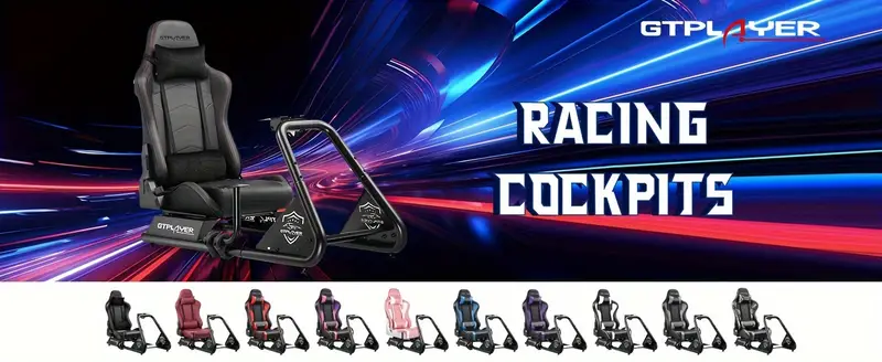 Simulador de   con asientos, asientos reclinables estilo deportivo y   de acero de aleación súper resistente (con altavoces, manual) detalles 0