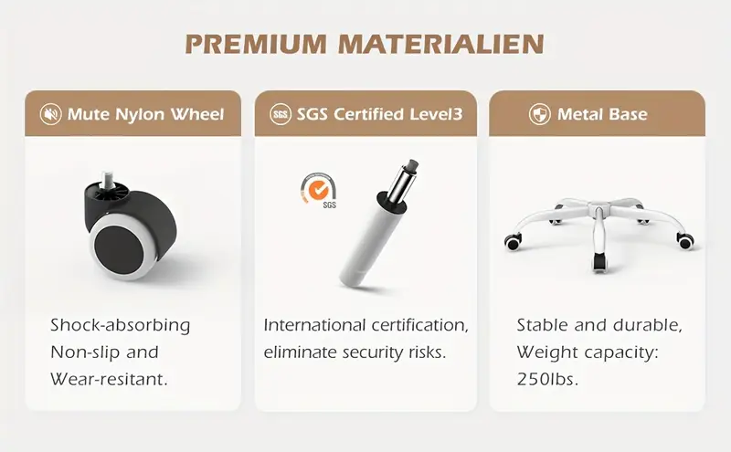 Silla de   Ejecutiva Ergonómica con Brazos y Ruedas - Cómoda, Altura Ajustable, Malla Transpirable y Forro Polar Teddy, Silla   para Escritorio en Casa -   detalles 7