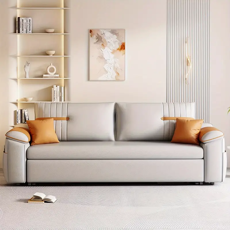 1pcs 1 2m double simple gray multifunctional folding sofa bed all in one dual purpose can be storage household small household living room inline retractable technology cloth sofa bed details 5