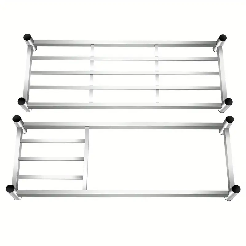 Fregadero comercial de cocina con 2 cubetas, fregadero utilitario de 2 compartimentos con 2 escurridores y 2 estantes, fregadero de cocina independiente de acero inoxidable 304 detalles 8