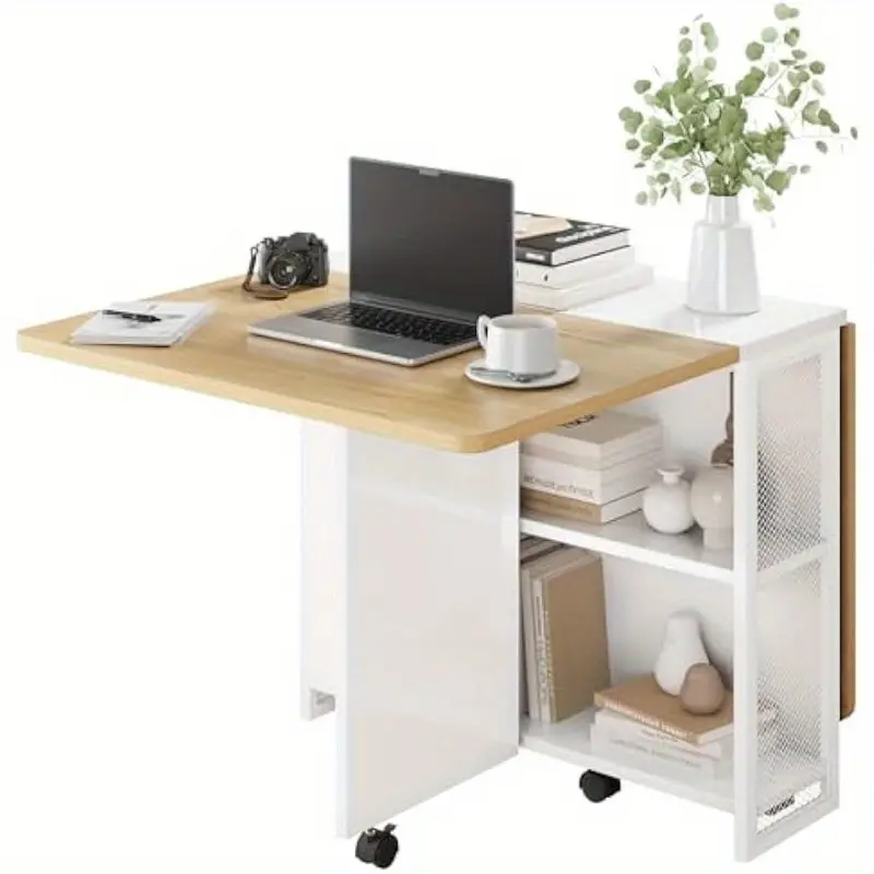 Mesa de   plegable  , mesa de   con   abatible con   y estante de almacenamiento de 2  , mesa de   que        s  , rectángulo plegable y expandible    /cocina detalles 4