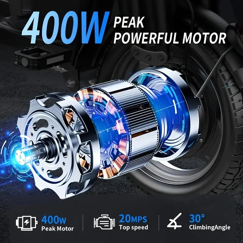 Bicicleta eléctrica para adultos, 48V 15AH, 20MPH 35 millas, bicicletas eléctricas para mujeres y hombres, motor sin escobillas de 500W, neumáticos ligeros de 14 pulgadas plegables, pantalla LCD inteligente detalles 3