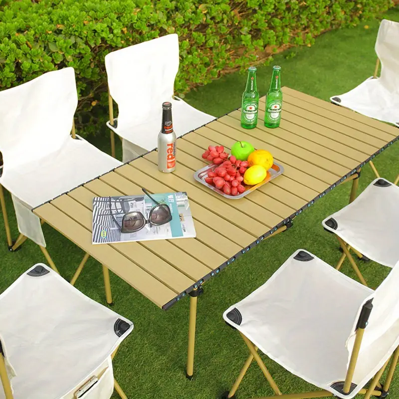 Juego de Mesa y Sillas Plegables Portátiles - Fibra de Carbono, Estilo Contemporáneo para Picnics al Aire Libre, Camping y Barbacoas detalles 1