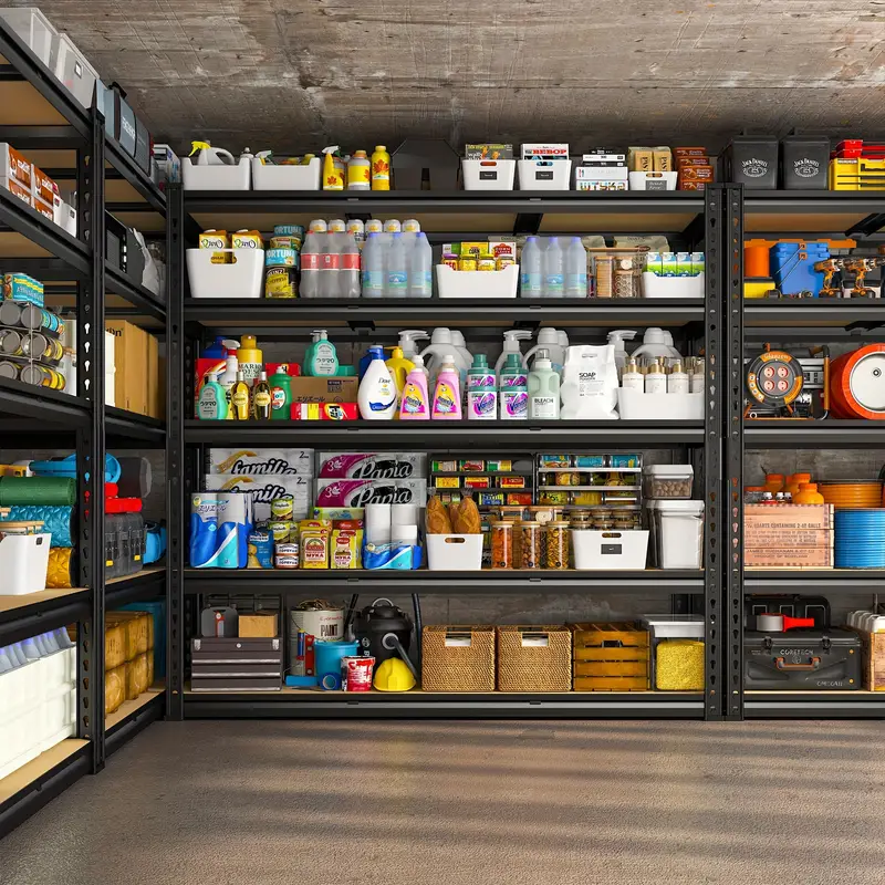 Estanter&iacute;a de garaje de 48.2 de ancho, estantes de almacenamiento de carga pesada de 2600 libras, estantes de metal de 72 de alto para unidades de estanter&iacute;a y almacenamiento, estantes de garaje ajustables para despensa, 72 de alto x 48 de ancho x 18 de profundidad detalles 7