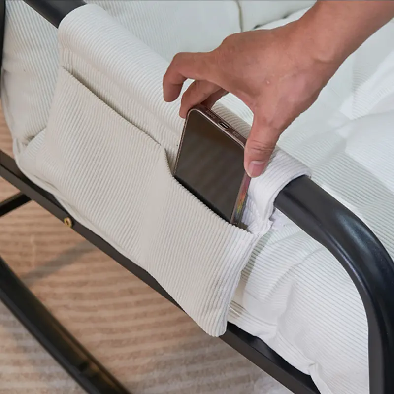 Sillón Mueble Moderno y   con Respaldo   Ajustable, Reposapiés y Bolsillo Lateral - Sillón de   Acolchado para Uso Interior/Exterior,   para  , Dormitorio,   detalles 4