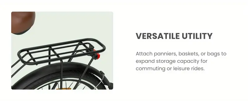 Bicicleta eléctrica    , batería extraíble de 375 Wh, motor sin escobillas de 350 W, velocidad   de 20 MPH, bicicleta eléctrica urbana con horquilla de suspensión, bicicleta eléctrica para adultos detalles 5