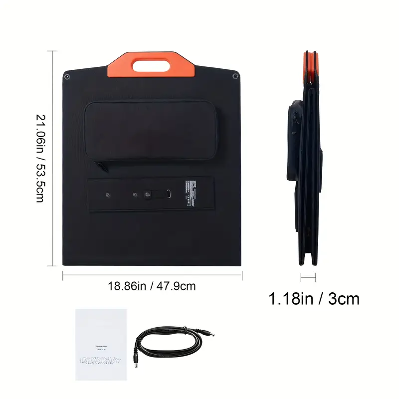   portable monocrystalline solar panel monocrystallin120w foldable e etfe solar charger 23   solar panel with type c   18v qc3 0 usb port waterproof for home off grid hiking details 0