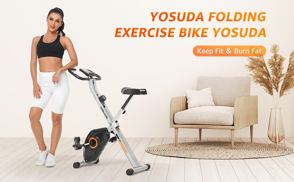 Bicicleta est&aacute;tica plegable