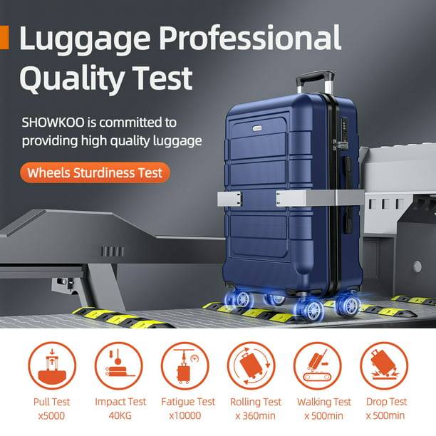 Juego de equipaje de 3 piezas SHOWKOO, maleta rígida expandible de ABS con cerradura TSA, ruedas giratorias dobles y laterales rígidos
