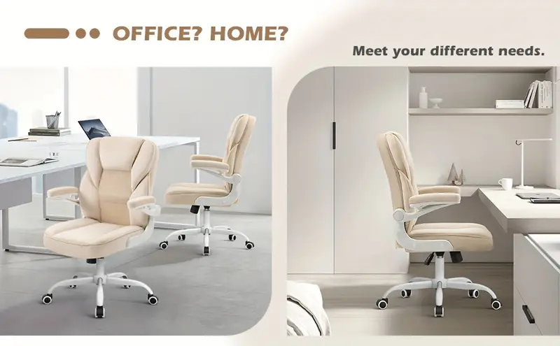 Silla de   Ejecutiva Ergonómica con Brazos y Ruedas - Cómoda, Altura Ajustable, Malla Transpirable y Forro Polar Teddy, Silla   para Escritorio en Casa -   detalles 1