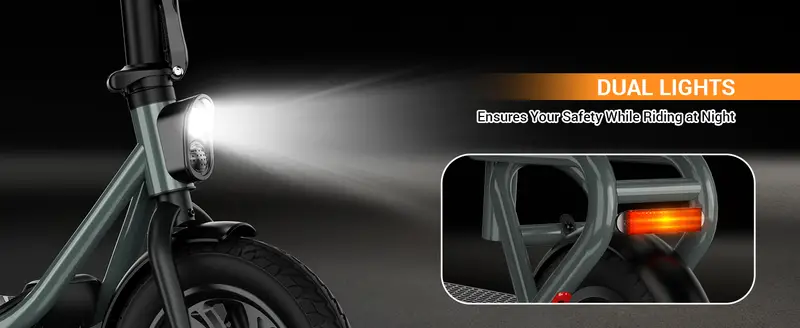 TST Scooter Eléctrico con Asiento, Scooter Eléctrico Plegable de Comunicación para Adultos de 300W, Neumático de 12 de Diámetro, hasta 16 Mph, con Cesta y Asiento Ajustable   detalles 2