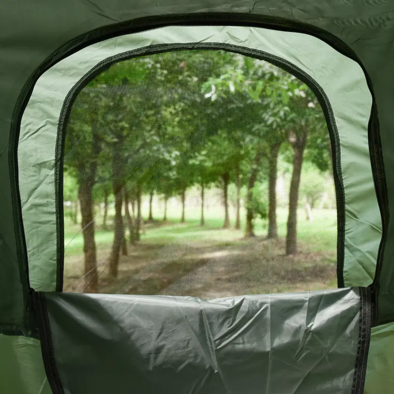 Cama de camping plegable multifuncional para adultos , tienda elevada con bolsa de dormir, colchón de aire grueso, cama de dormir portátil para un solo adulto detalles 12