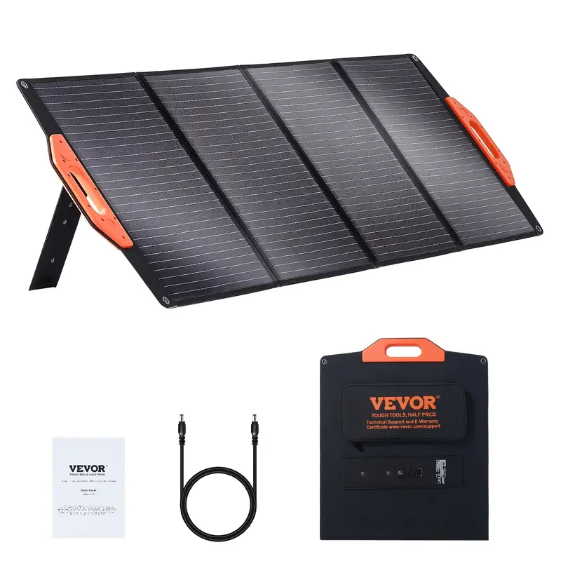  portable monocrystalline solar panel monocrystallin120w foldable e etfe solar charger 23   solar panel with type c   18v qc3 0 usb port waterproof for home off grid hiking details 1