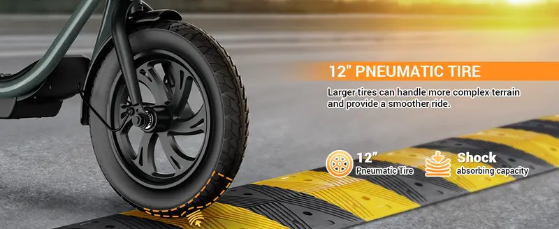 TST Scooter Eléctrico con Asiento, Scooter Eléctrico Plegable de Comunicación para Adultos de 300W, Neumático de 12 de Diámetro, hasta 16 Mph, con Cesta y Asiento Ajustable   detalles 4