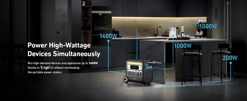 Estaci&oacute;n de energ&iacute;a port&aacute;til     767 reacondicionada,     de 2400 W con bater&iacute;as     &uacute;til 6 veces m&aacute;s  ,       2048 Wh    ,    , RV (     ) detalles 10