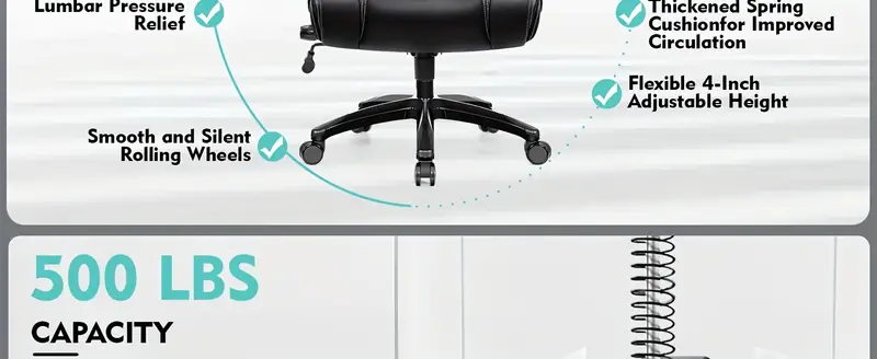   de    ,   de escritorio ergonómica   y     computadora de 500  ,       transpirable   resistencia con     ajustable,    ,       PC detalles 4