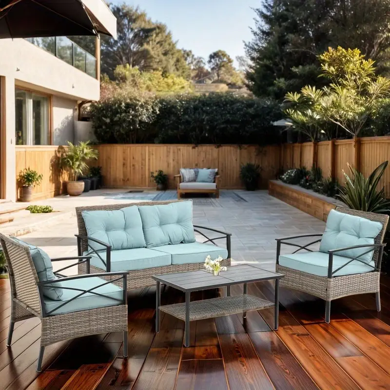 de es, de Conversación Todo , de de de Mimbre de Ratán con y Cojines detalles 0