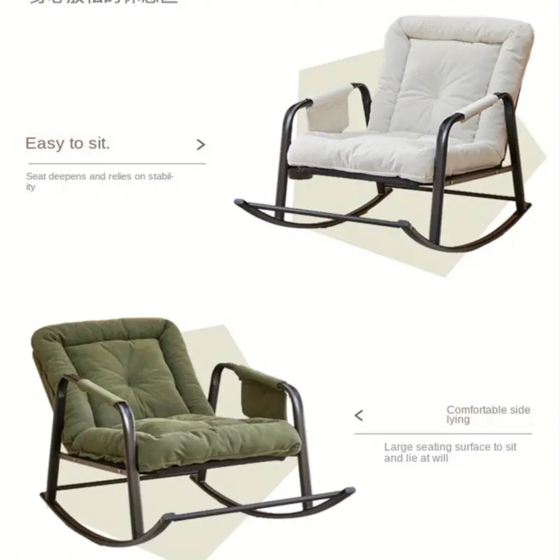 Sillón Mueble Moderno y   con Respaldo   Ajustable, Reposapiés y Bolsillo Lateral - Sillón de   Acolchado para Uso Interior/Exterior,   para  , Dormitorio,   detalles 2