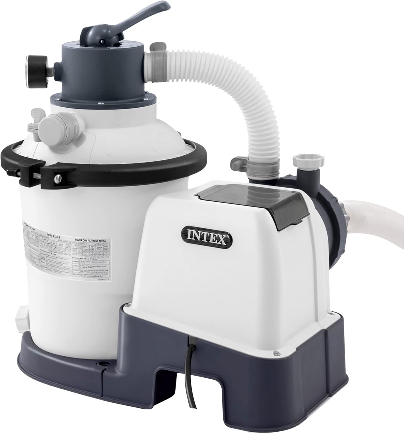 Intex 55249 - Depuradora de Arena Krystal Clear 3.500 L/H, depuradora Piscina Arena, Filtro Piscina, Bomba Piscina/para Piscinas Desmontables de hasta 17.000 L., 4 Funciones y Sistema de Bloqueo
