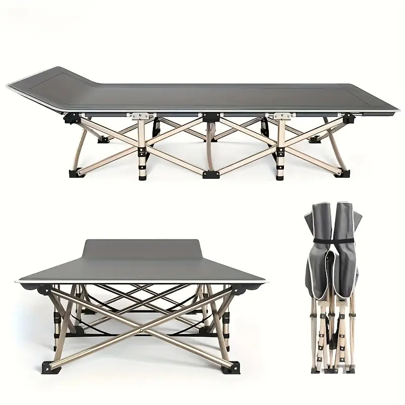 1 pza.s 75in cama plegable extragrande para exteriores, cama de camping con colchón de   cara, cama plegable portátil para invitados, cama para dormir   resistencia con bolsa de  , asientos de   para  ,   y pista. detalles 1