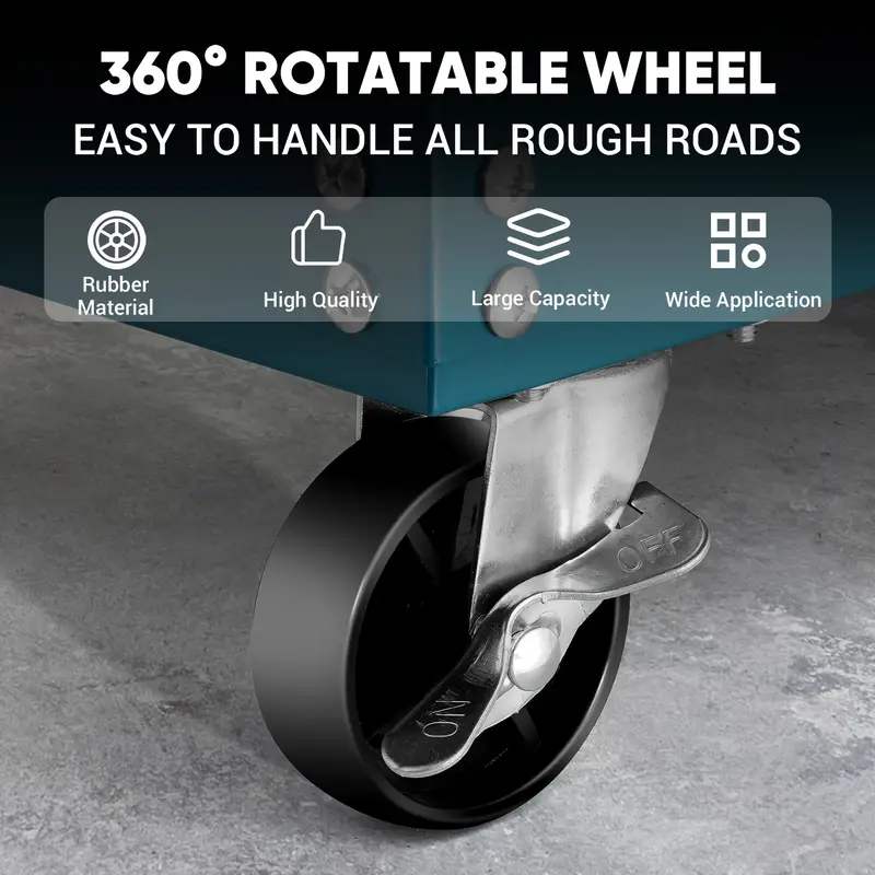 3 tier rolling tool cart 330 lbs capacity heavy duty utility cart industrial   tool cart tool organizer with wheels storage drawer design for garage warehouse   details 7