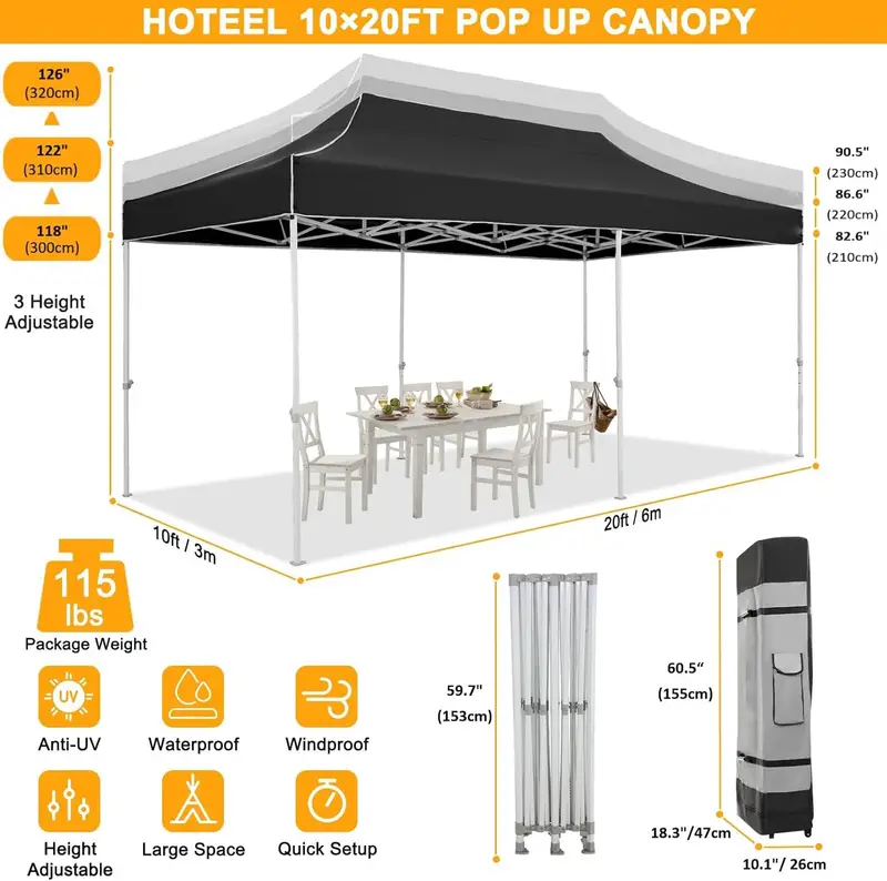 20 Carpa de fiesta de instantáneo comercial de servicio Gazebo con bolsa de rodillo y bolsas de detalles 3