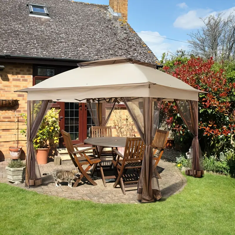 Carpa Gazebo Instantánea Emergente de 11x11 con Mosquitero detalles 8