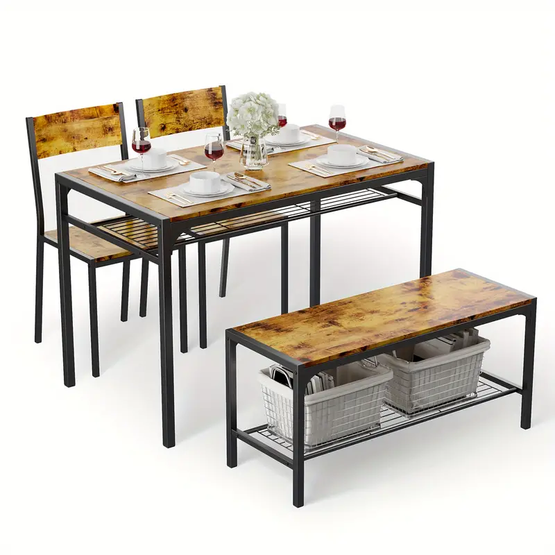Mesa de cocina y 2 sillas para 4 con  , juego de mesa de comedor de 4 piezas para   pequeño,   (   ) detalles 1