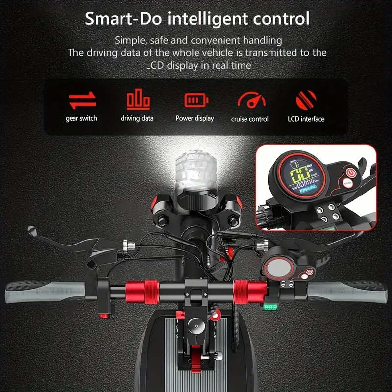 Neumáticos neumáticos de 10 pulgadas, suspensión dual, scooter eléctrico, batería de larga duración, velocidad de 20 millas por , con asiento, motor de , alcance de 31 millas. detalles 1