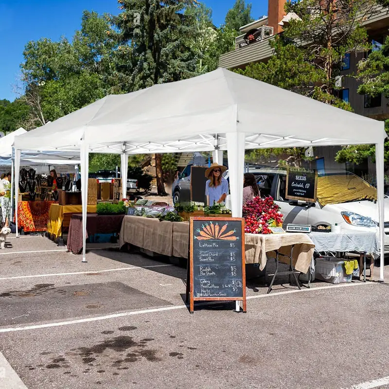   10×20 pies carpa parasol   con   laterales desmontables, fácil de instalar, carpa parasol comercial para exteriores, adecuada para fiestas/patio/carpa de exhibición, pabellón impermeable y  + con bolsa de transporte detalles 3